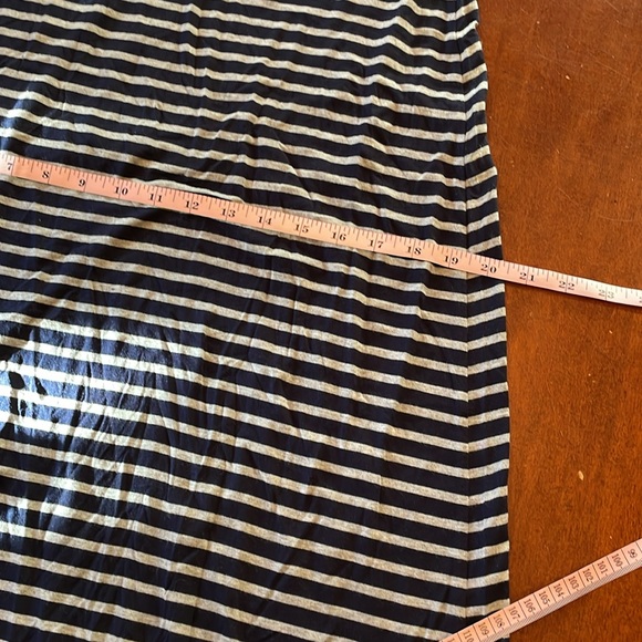 J crew small maxi skirt. Navy with heather gray stripes - Picture 3 of 6